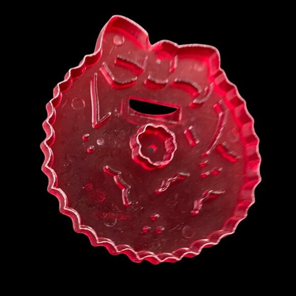 1970s Red Transparent HRM Wreath Plastic Cookie Cutter USA - Picture 2 of 5